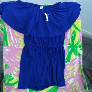Old Navy royal blue off the shoulder romper